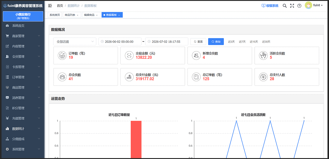 后台统计功能截图